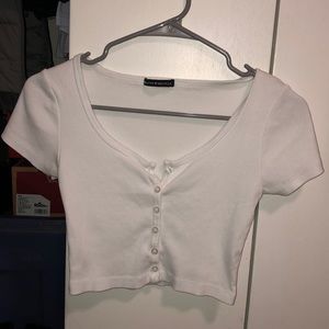 White button up crop top!
